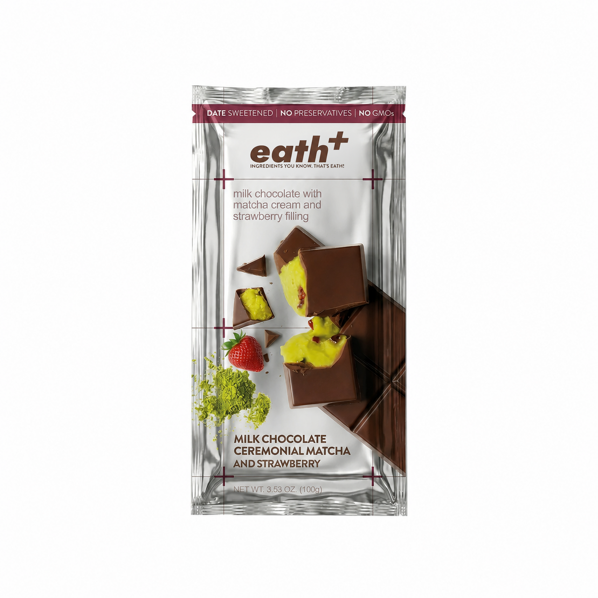 Milk Chocolate Ceremonial Matcha and Strawberry